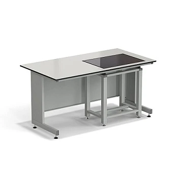 Стол весовой с приставкой ЭКРОС 1500х800х750 мм, весовой стол справа, раб. поверхность - (монолитный пластик) LABGRADE